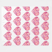 Vluchtband - Hearts Design 2 Fleece Deken (Voorkant (Horizontaal))