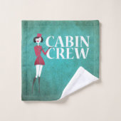 Vluchtbegeleider met typografie van cabinepersonee bad handdoek (Wasdoekje)