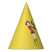 Vluchtbegeleider met typografie van cabinepersonee feesthoedjes (Links)