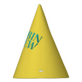 Vluchtbegeleider met typografie van cabinepersonee feesthoedjes (Rechts)