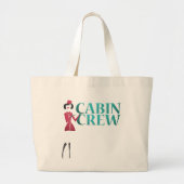 Vluchtbegeleider met typografie van cabinepersonee grote tote bag (Voorkant)