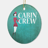 Vluchtbegeleider met typografie van cabinepersonee keramisch ornament (Links)