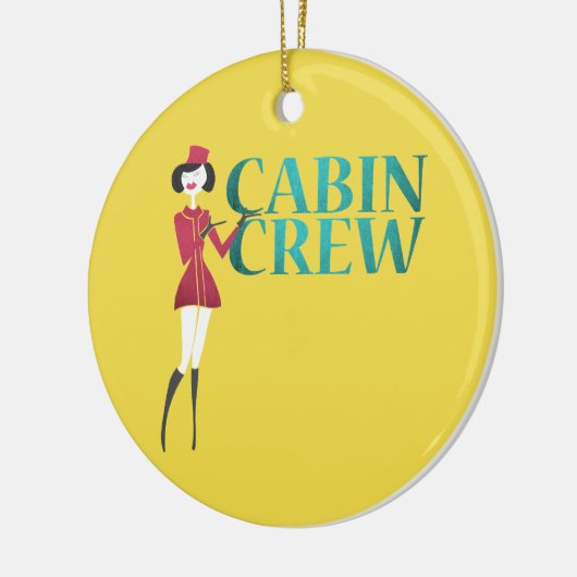 Vluchtbegeleider met typografie van cabinepersonee keramisch ornament (Links)