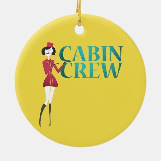 Vluchtbegeleider met typografie van cabinepersonee keramisch ornament (Achterkant)