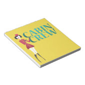 Vluchtbegeleider met typografie van cabinepersonee notitieblok (Schuin)