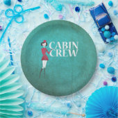 Vluchtbegeleider met typografie van cabinepersonee papieren bordje (Feest)