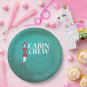 Vluchtbegeleider met typografie van cabinepersonee papieren bordje (Feest)