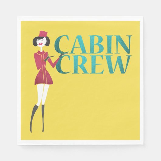 Vluchtbegeleider met typografie van cabinepersonee servet (Voorkant)
