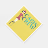 Vluchtbegeleider met typografie van cabinepersonee servet (Hoek)