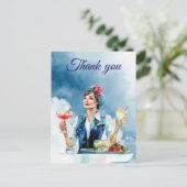 Vluchtbegeleiding Air Hostess Dank je Briefkaart (Staand voorkant)