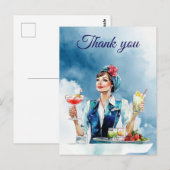 Vluchtbegeleiding Air Hostess Dank je Briefkaart (Voorkant / Achterkant)