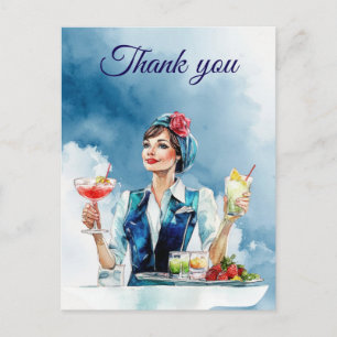 Vluchtbegeleiding Air Hostess  Dank je Briefkaart
