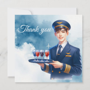 Vluchtbegeleiding Air Hostess serveert drankjes Bedankkaart