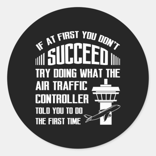 Vluchtcoördinator Luchtverkeersleider Ronde Sticker (Voorkant)