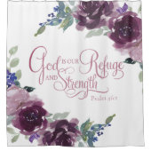 Vluchtel en sterkte paarse florale bloeding douchegordijn (Voorkant)