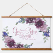 Vluchtel en sterkte paarse florale bloeding hangend wandkleed (Voorkant)