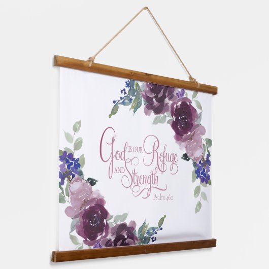 Vluchtel en sterkte paarse florale bloeding hangend wandkleed (Gebogen)