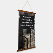 Vluchtel in godsnaam 7:1 Bijbelverse Hangend Wandkleed (Gebogen)
