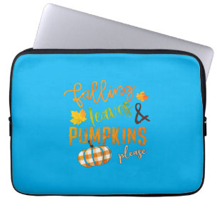 Vluchtelende bladeren en pompoenen, alsjeblieft Th Laptop Sleeve