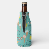 VLUCHTELING IN DE ZON-zomervakantie kleurrijk Flesjeskoeler (Fles Achterkant)