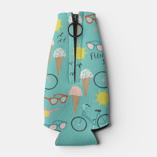 VLUCHTELING IN DE ZON-zomervakantie kleurrijk Flesjeskoeler (Achterkant)