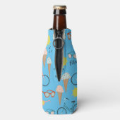 VLUCHTELING IN DE ZON-zomervakantie kleurrijk Flesjeskoeler (Fles Achterkant)