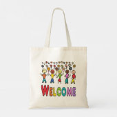 Vluchtelingen en migranten Welkom Tote Bag (Achterkant)
