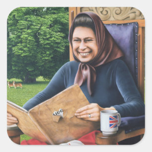 Vluchtelingen uit Engeland 1975 Vierkante Sticker