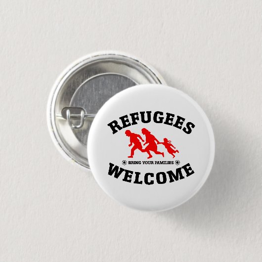 Vluchtelingen Welkom bij je familie Ronde Button 3,2 Cm (Voorkant /achterkant)