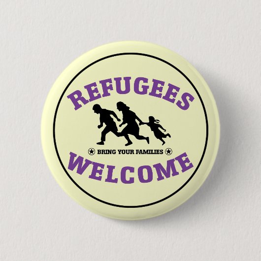 Vluchtelingen Welkom bij je familie Ronde Button 5,7 Cm (Voorkant)
