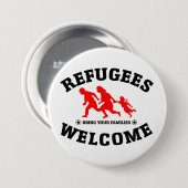 Vluchtelingen Welkom bij je familie Ronde Button 7,6 Cm (Voorkant /achterkant)