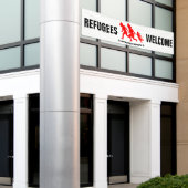 Vluchtelingen Welkom bij je familie Spandoek (Buitenkant Gebouw)