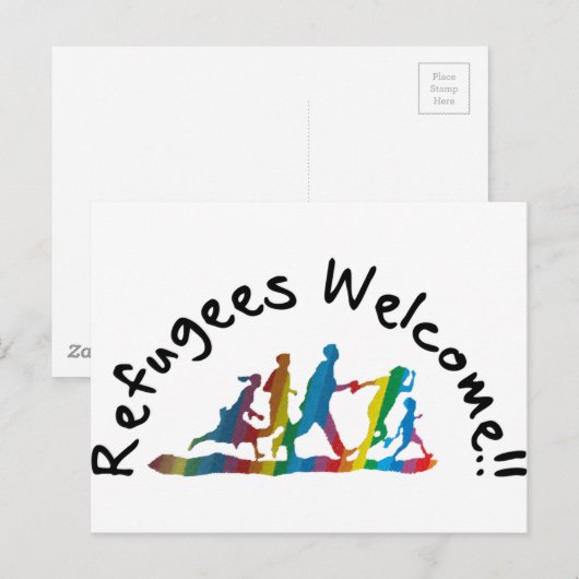Vluchtelingen Welkom Briefkaart (Voorkant / Achterkant)