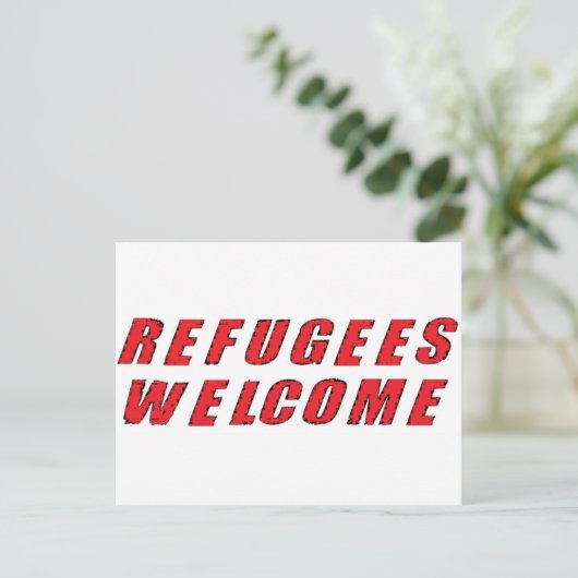 Vluchtelingen Welkom Briefkaart (Staand voorkant)