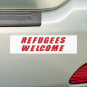 Vluchtelingen Welkom Bumpersticker (Op auto)