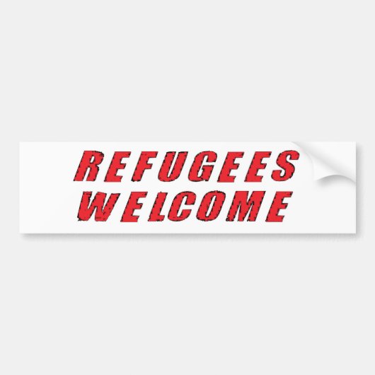 Vluchtelingen Welkom Bumpersticker (Voorkant)