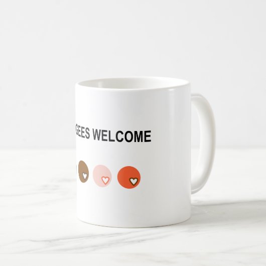 Vluchtelingen welkom koffiemok (Voorkant rechts)