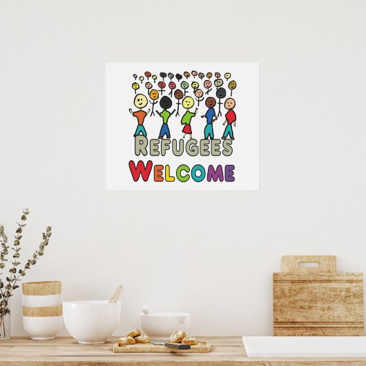 Vluchtelingen Welkom Poster (Keuken)