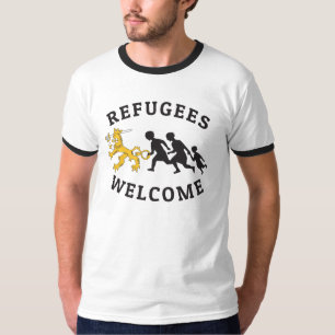 Vluchtelingen Welkom Suomileijona auttamassa t-pai T-shirt