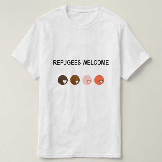 Vluchtelingen welkom t-shirt (Design voorkant)
