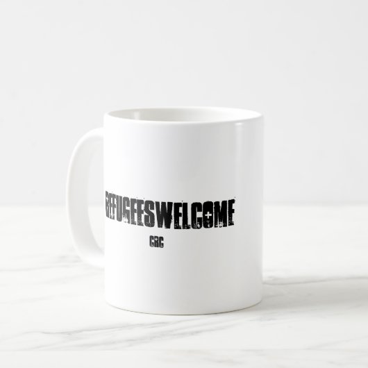 Vluchtelingen Welkome mok (Voorkant links)