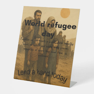Vluchtelingendag Pedestal Sign Reclamebord Met Voetstuk