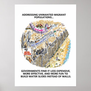 Vluchtelingenwater Glijt matte poster