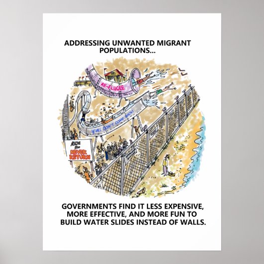 Vluchtelingenwater Glijt matte poster (Voorkant)