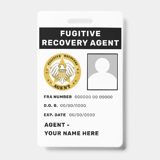 VLUCHTELINGRECOVERINGSAGENT Badge (Voorzijde)