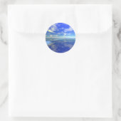Vluchten boven water ronde sticker (Tas)