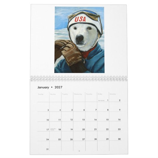 Vluchten in het nieuwjaar kalender (Jan 2027)