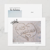 Vluchten Just Married Foto Aankondiging (Voorkant / Achterkant)
