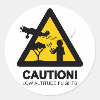 Vluchten met lage hoogte ronde sticker