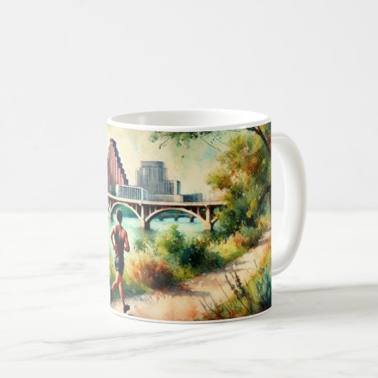 Vluchten naar Austin Texas Koffiemok (Voorkant rechts)